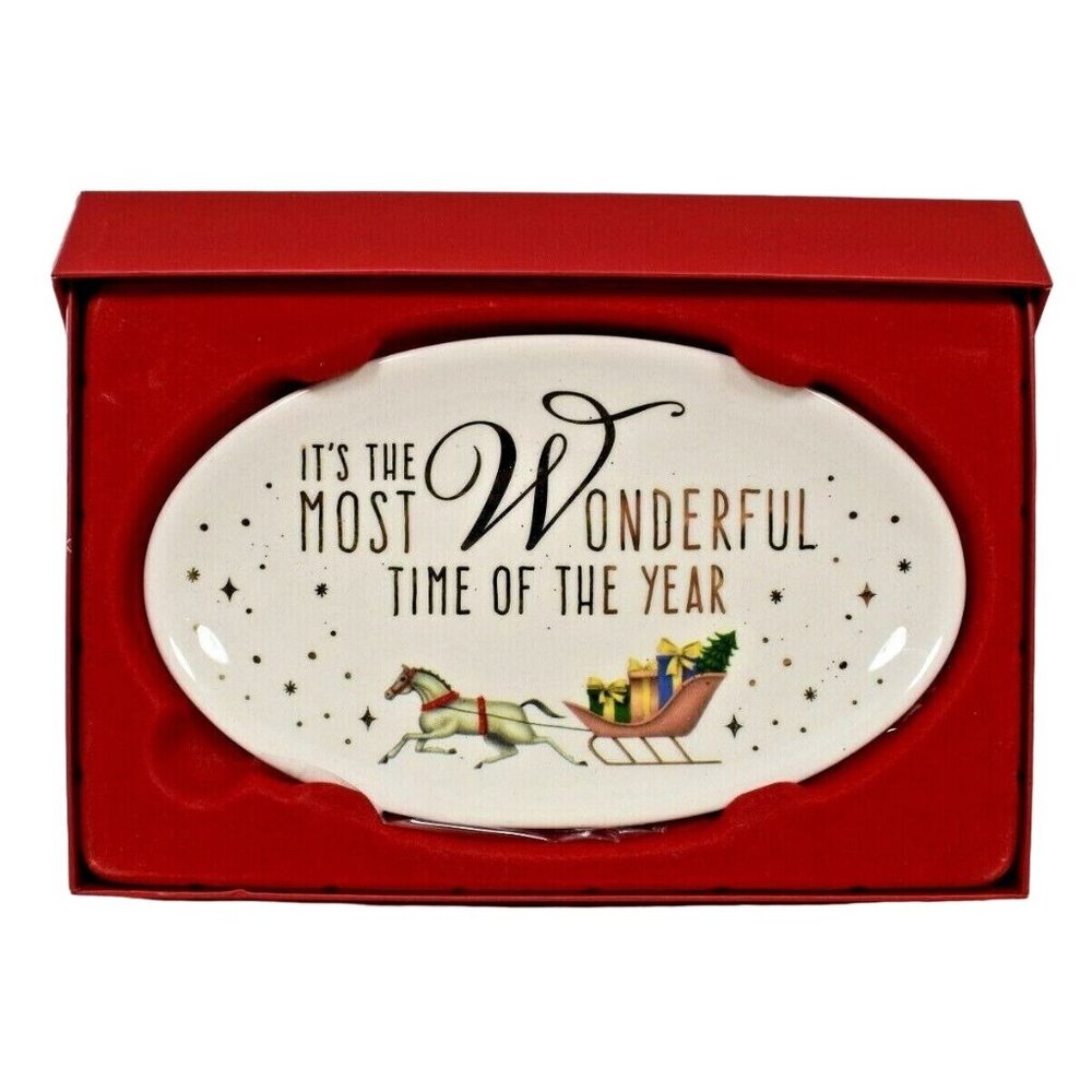 Grasslands Road Its the Most Wonderful Time of the Year Christmas Holiday Plate